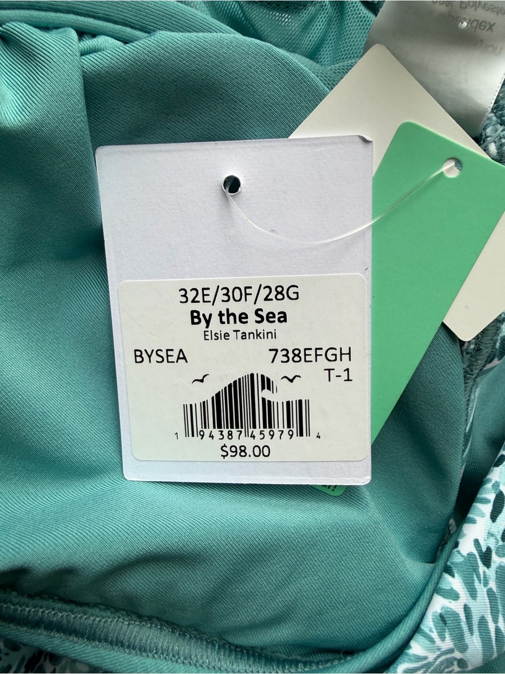 Teal Floral V-Neck Tankini Top and High Waisted Bottom - Picture 9 of 14